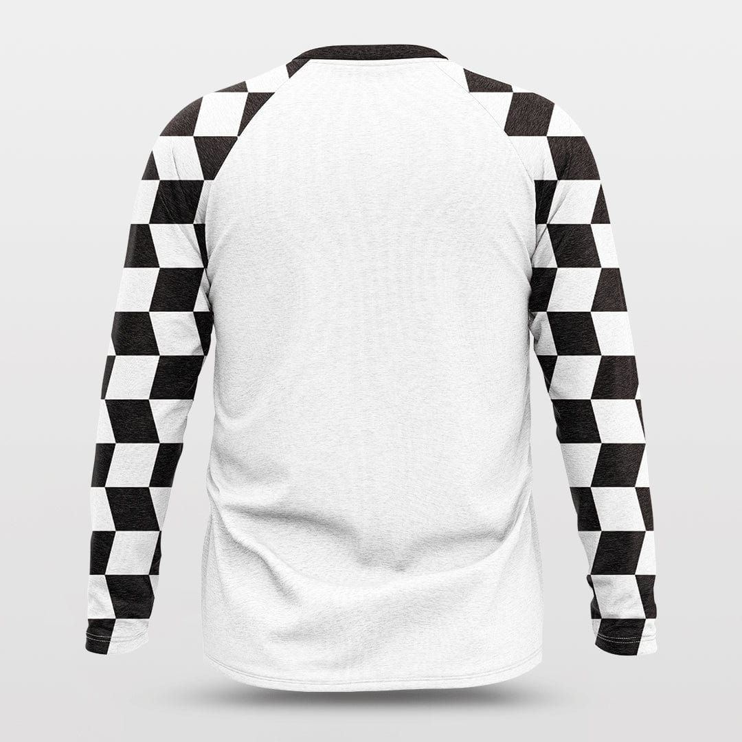 Cikers Sports Basketball Jersey Checkerboard - Customized Baggy Long Sleeve Shooting Jersey