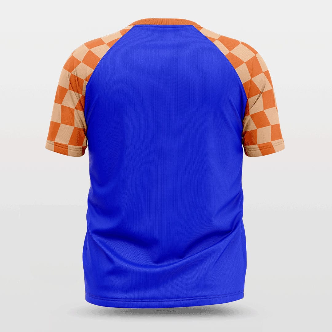 Cikers Sports Basketball Jersey Checkerboard - Customized Baggy Shoulder Short Sleeve Jersey