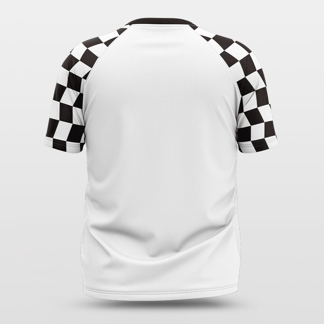 Cikers Sports Basketball Jersey Checkerboard - Customized Baggy Shoulder Short Sleeve Jersey