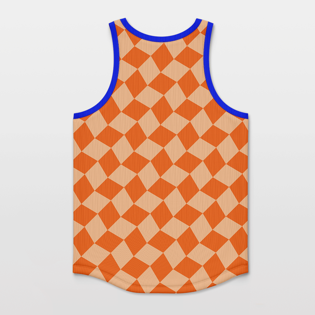 Cikers Sports Basketball Jersey Checkerboard - Customized Basketball Jersey Top