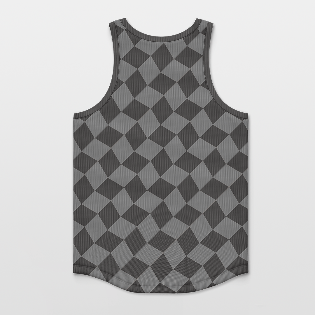Cikers Sports Basketball Jersey Checkerboard - Customized Basketball Jersey Top
