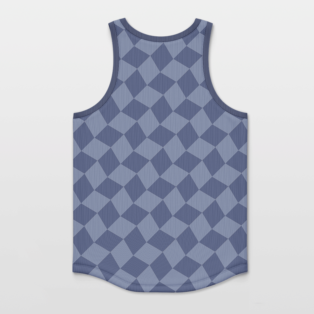 Cikers Sports Basketball Jersey Checkerboard - Customized Basketball Jersey Top