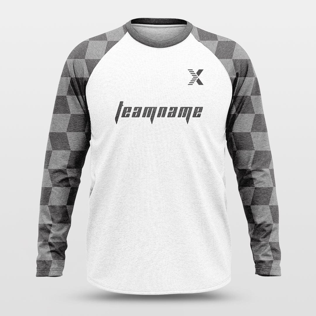 Cikers Sports Basketball Jersey Grey / S Checkerboard - Customized Baggy Long Sleeve Shooting Jersey