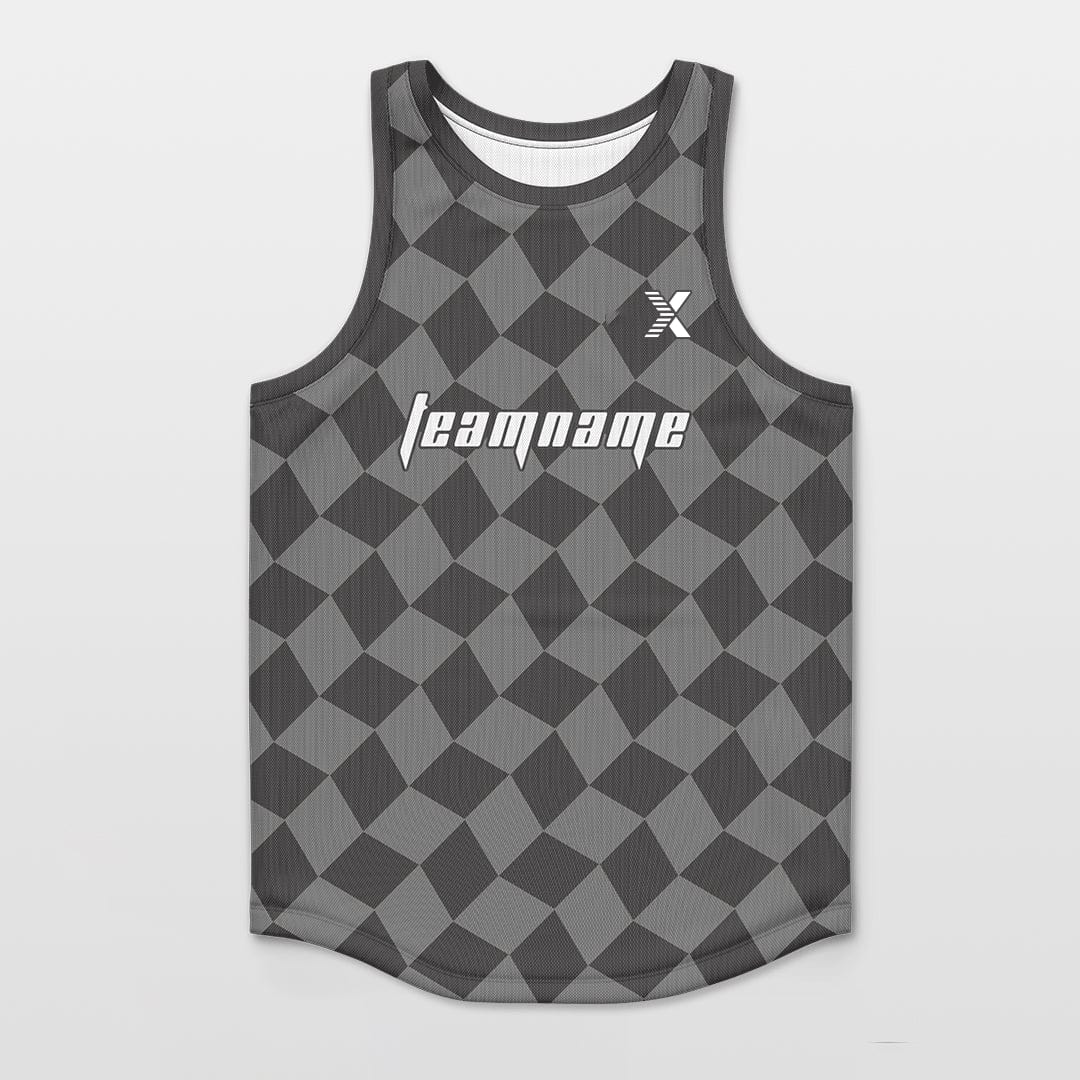 Cikers Sports Basketball Jersey Grey / S Checkerboard - Customized Basketball Jersey Top