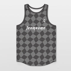 Cikers Sports Basketball Jersey Grey / S Checkerboard - Customized Basketball Jersey Top