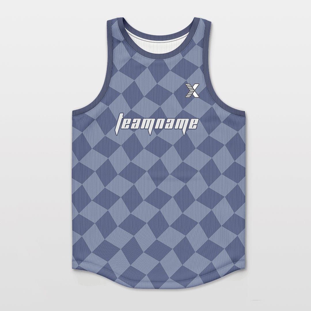 Cikers Sports Basketball Jersey Navy / S Checkerboard - Customized Basketball Jersey Top
