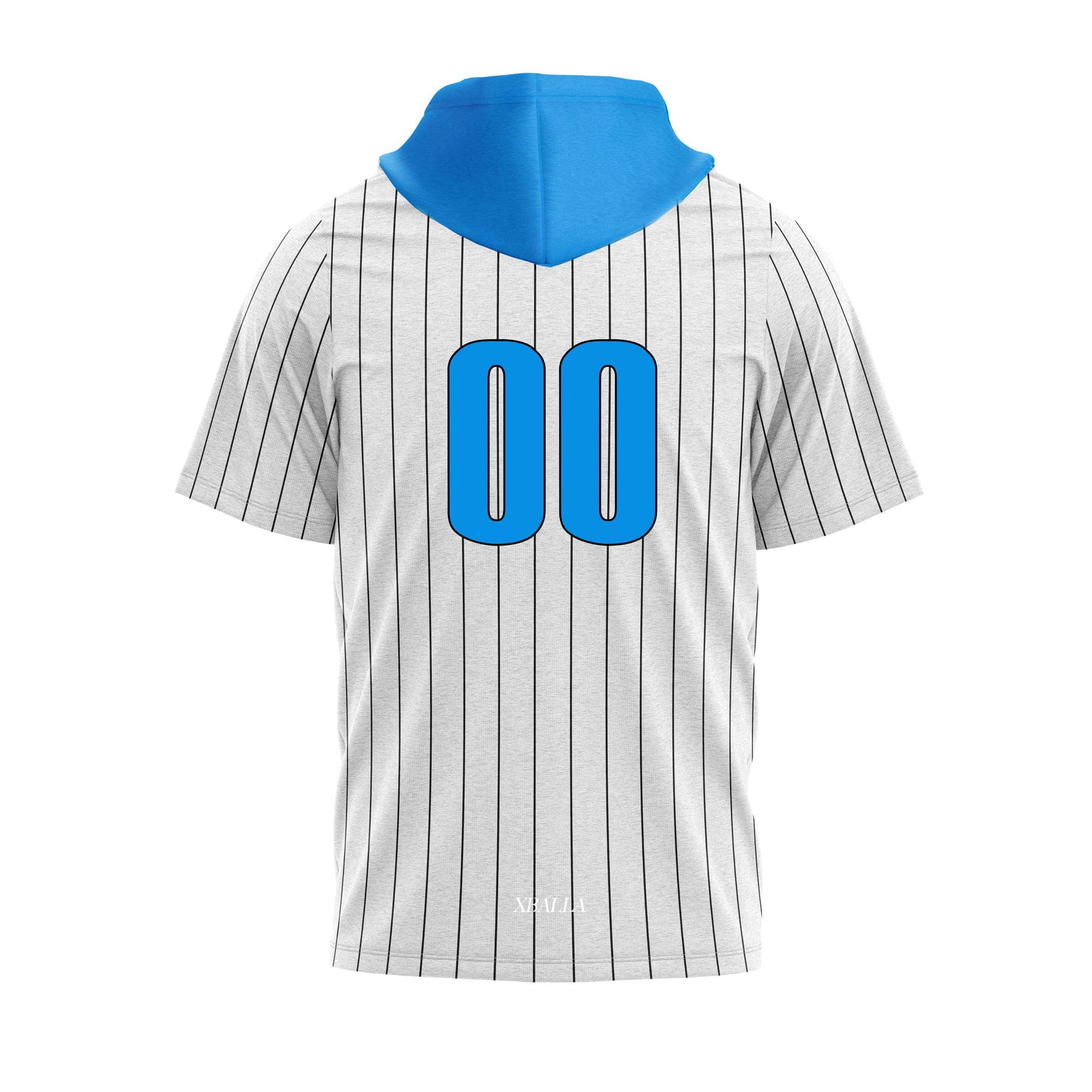 Cikers Sports Basketball Jersey Ocean White - Customized Short Sleeve Hoodie Pullover Striped