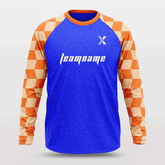 Cikers Sports Basketball Jersey Orange / S Checkerboard - Customized Baggy Long Sleeve Shooting Jersey