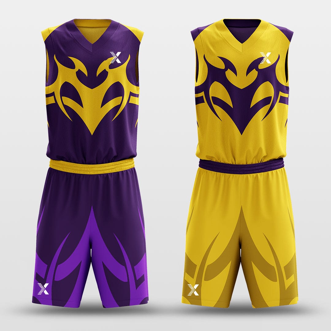 Cikers Sports Basketball Jersey Purple&Yellow / S Baron - Customized Reversible Sublimated Basketball Set