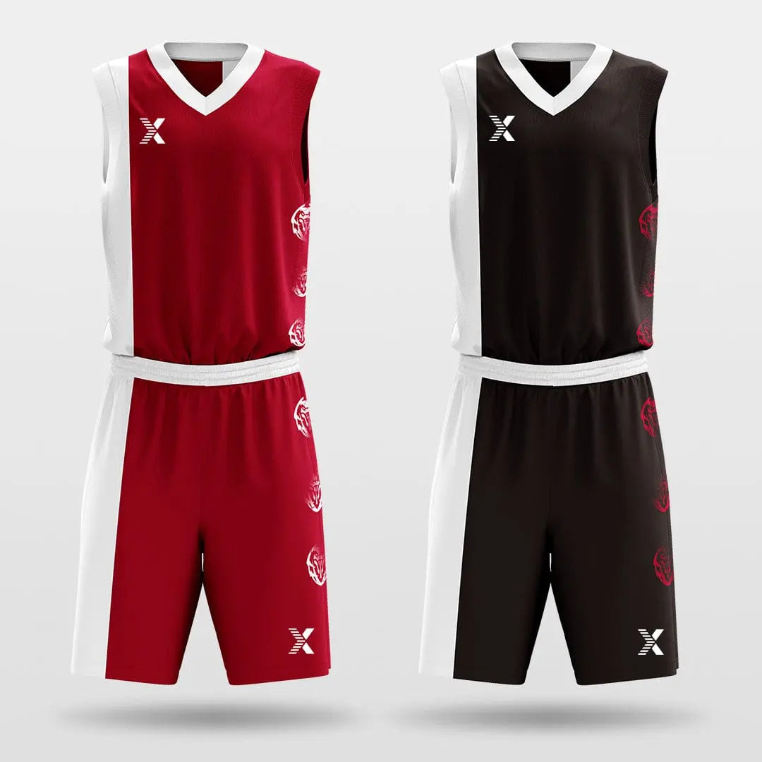 Cikers Sports Basketball Jersey Red&Black / S Tai Chi - Customized Reversible Sublimated Basketball Set