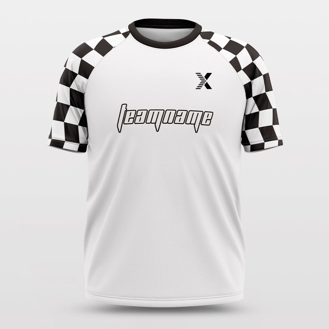 Cikers Sports Basketball Jersey White / S Checkerboard - Customized Baggy Shoulder Short Sleeve Jersey