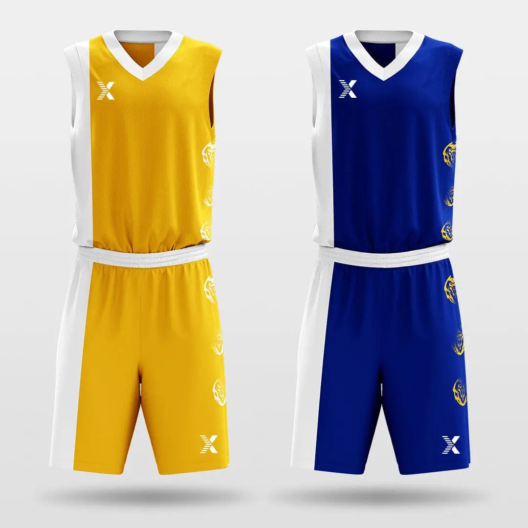 Cikers Sports Basketball Jersey Yellow&Blue / S Tai Chi - Customized Reversible Sublimated Basketball Set