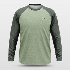 Cikers Sports Basketball Shirts Basic Green - Customized Baggy Long Sleeve Shooting Jersey