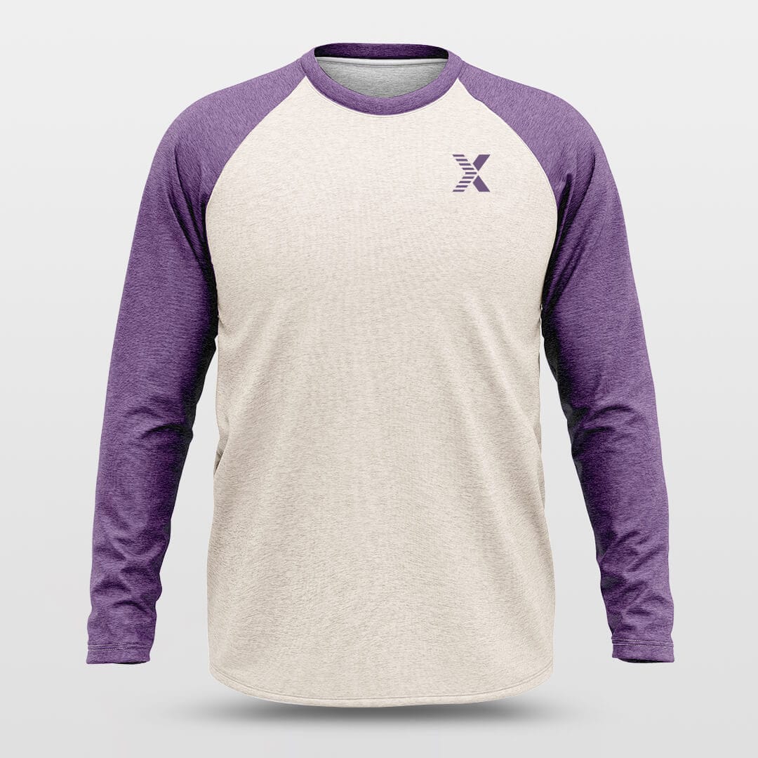 Cikers Sports Basketball Shirts Basic Purple - Customized Baggy Long Sleeve Shooting Jersey