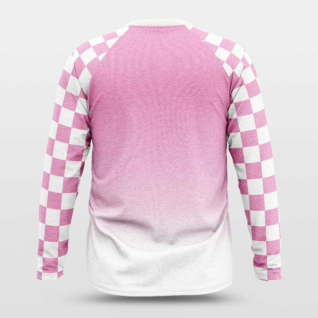 Cikers Sports Basketball Shirts Neon Checkerboard - Customized Baggy Long Sleeve Shooting Jersey