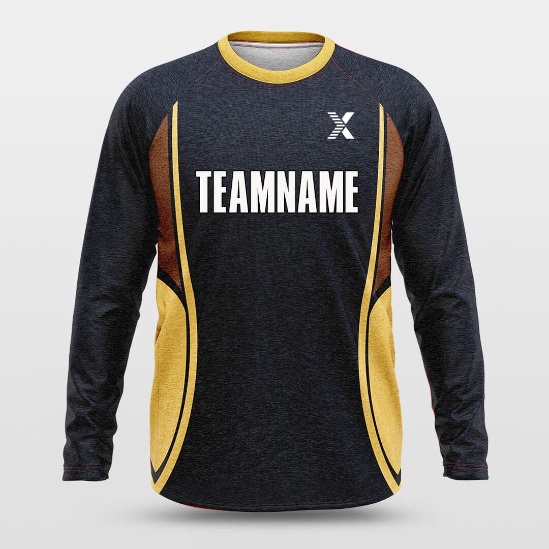 Cikers Sports Basketball Shirts Titan Blue - Customized Baggy Long Sleeve Shooting Jersey