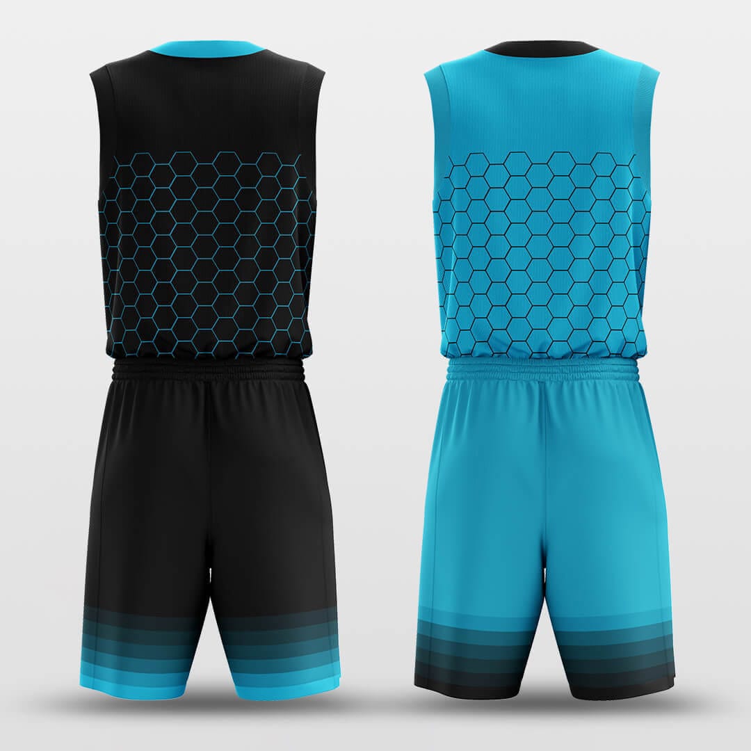 Cikers Sports Basketball Uniforms Bee Net - Custom Reversible Sublimated Basketball Jersey Set