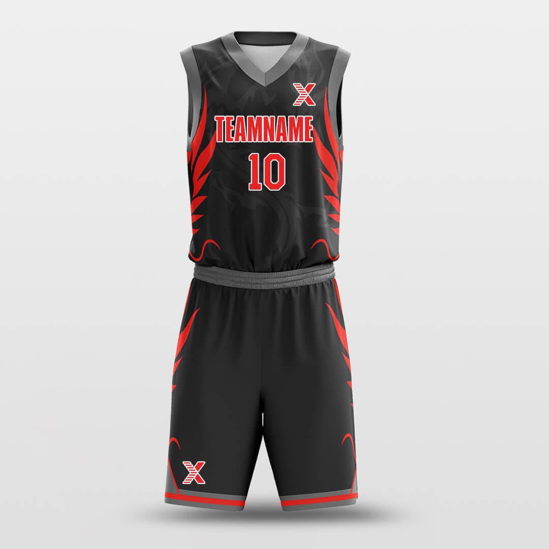 Cikers Sports Basketball Uniforms Black / 2XS Black Dragon - Customized Basketball Jersey Set Design BK160131S