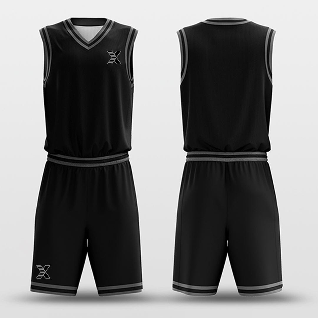 Cikers Sports Basketball Uniforms Black / 2XS Black Gray - Custom Basketball Jersey Design for Team