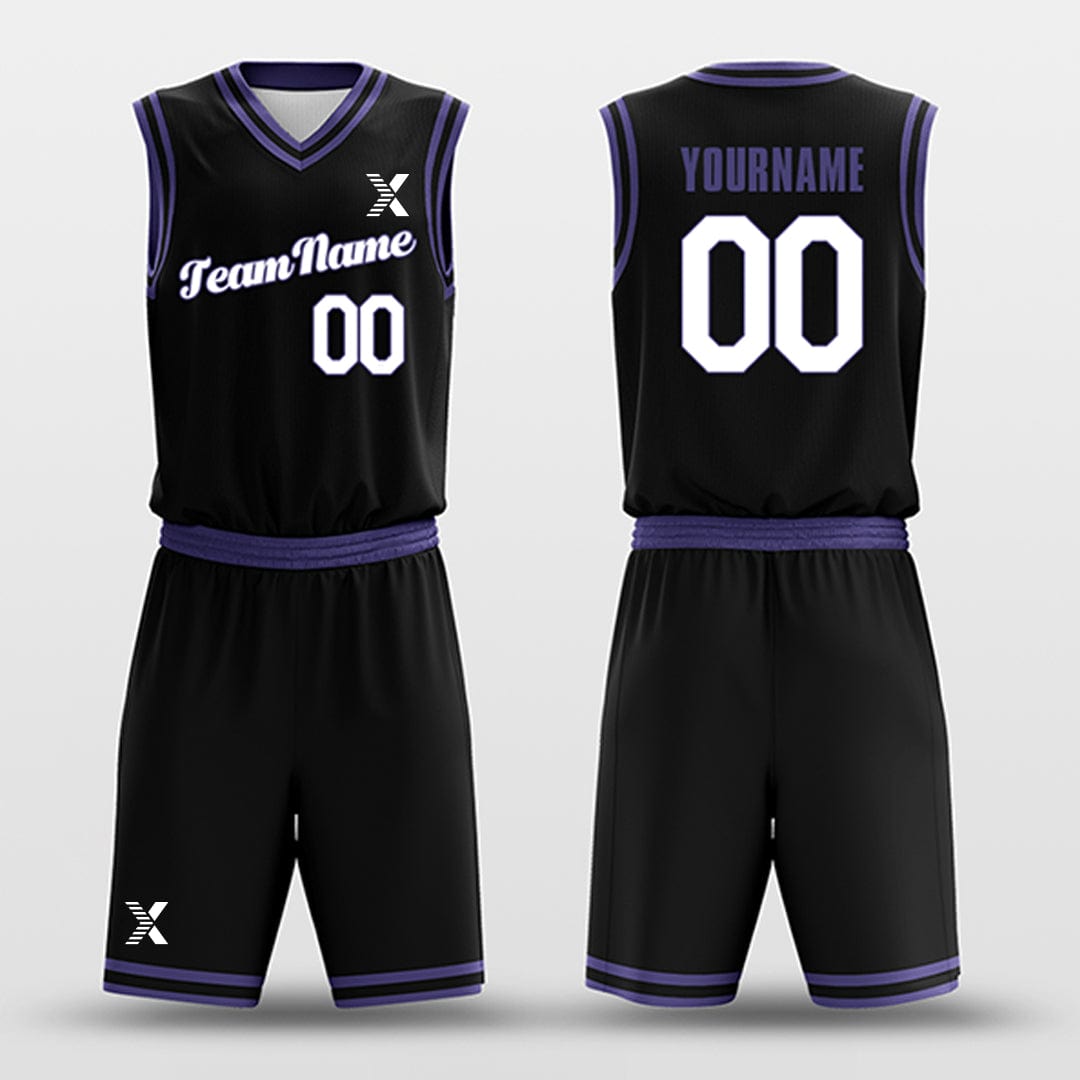 Cikers Sports Basketball Uniforms Black / 2XS Black Purple - Custom Basketball Jersey Design for Team