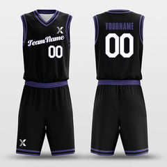 Cikers Sports Basketball Uniforms Black / 2XS Black Purple - Custom Basketball Jersey Design for Team