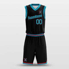 Cikers Sports Basketball Uniforms Black Blue - Custom Basketball Jersey Design for Team