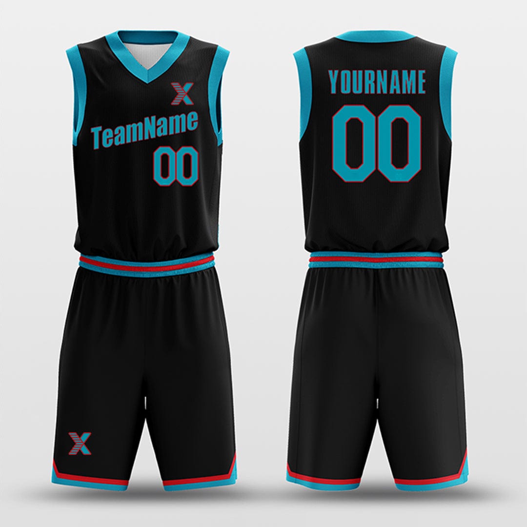 Cikers Sports Basketball Uniforms Black Blue - Custom Basketball Jersey Design for Team