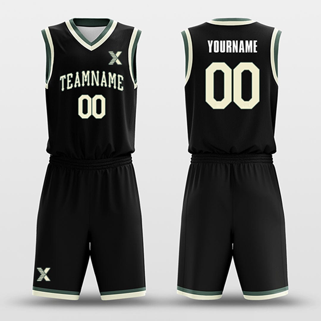 Cikers Sports Basketball Uniforms Black Khaki - Custom Basketball Jersey Design for Team