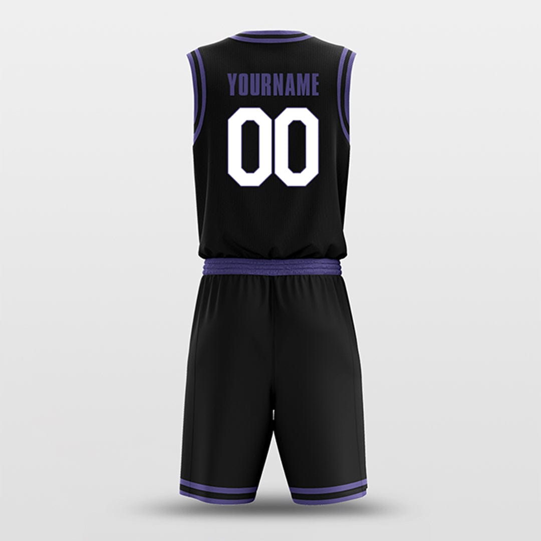 Cikers Sports Basketball Uniforms Black Purple - Custom Basketball Jersey Design for Team