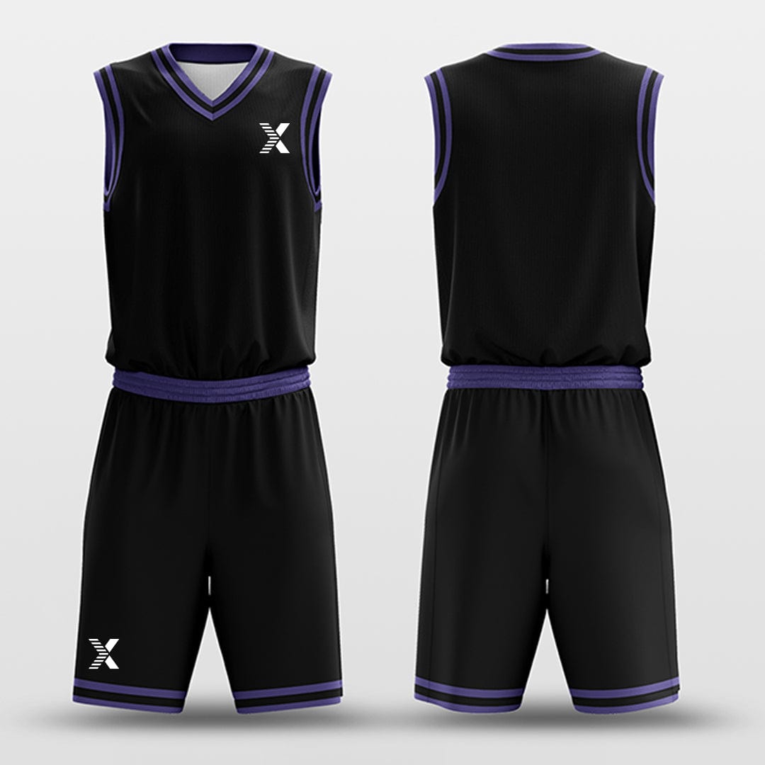 Cikers Sports Basketball Uniforms Black Purple - Custom Basketball Jersey Design for Team
