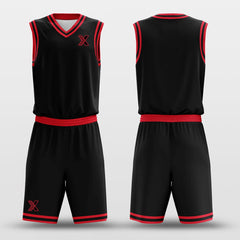 Cikers Sports Basketball Uniforms Black Red - Customized Basketball Jersey Set Design