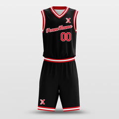 Cikers Sports Basketball Uniforms Black Red White - Custom Basketball Jersey Design for Team