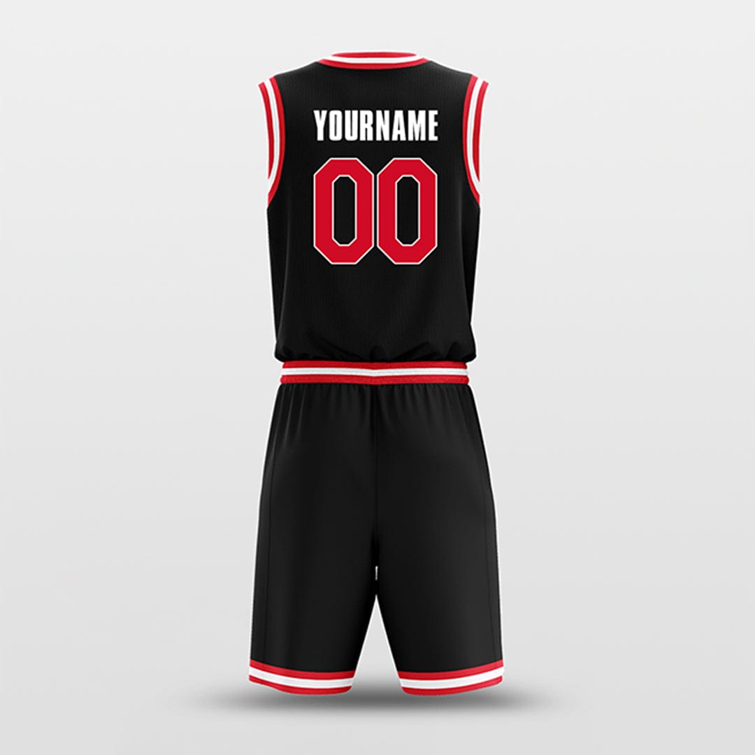 Cikers Sports Basketball Uniforms Black Red White - Custom Basketball Jersey Design for Team