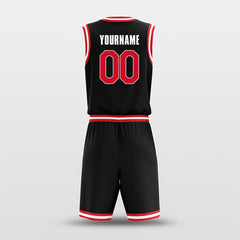 Cikers Sports Basketball Uniforms Black Red White - Custom Basketball Jersey Design for Team