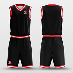 Cikers Sports Basketball Uniforms Black Red White - Custom Basketball Jersey Design for Team