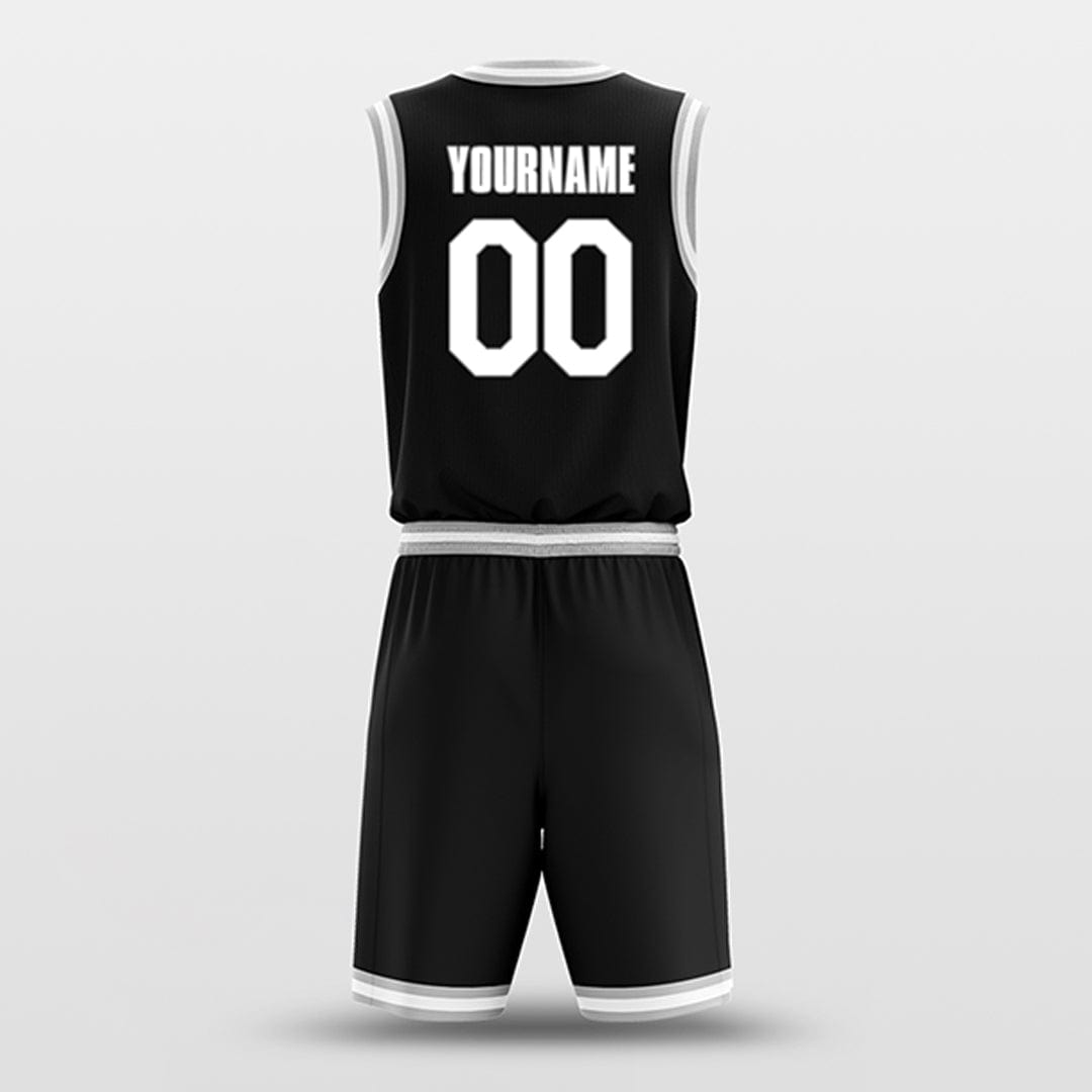 Cikers Sports Basketball Uniforms Black White - Custom Basketball Jersey Design for Team