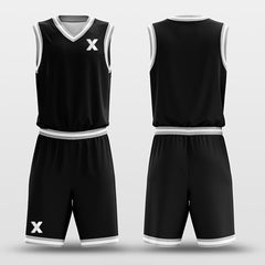 Cikers Sports Basketball Uniforms Black White - Custom Basketball Jersey Design for Team