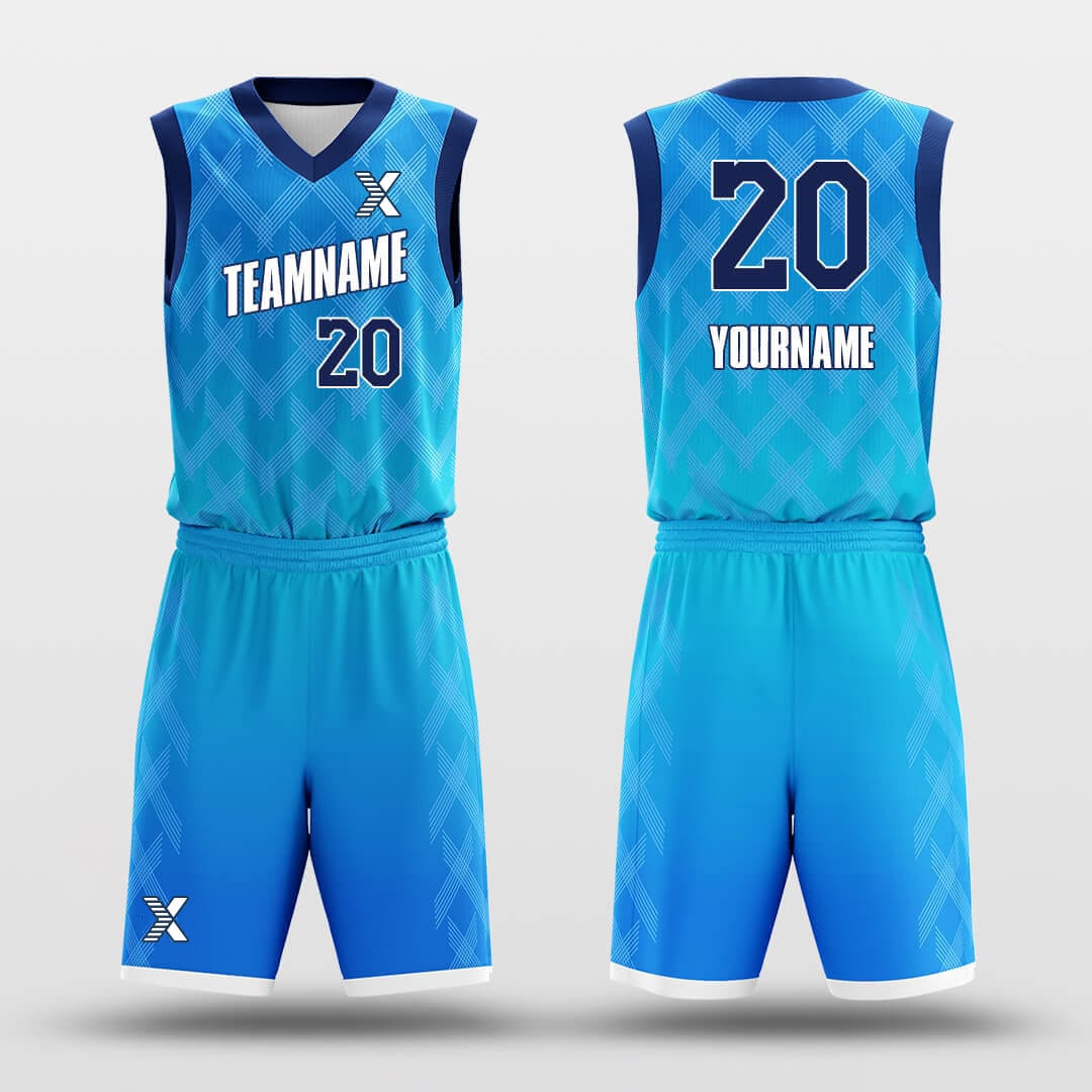 Cikers Sports Basketball Uniforms Blue / 2XS Battle Flag - Customized Basketball Jersey Set Design