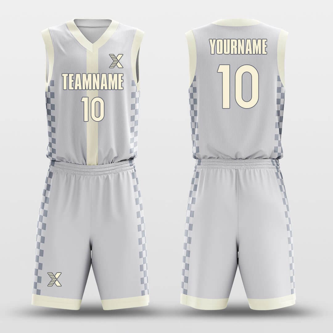 Cikers Sports Basketball Uniforms Blue / 2XS Checkerboard Blue - Customized Basketball Jersey Set Sublimated BK160123S