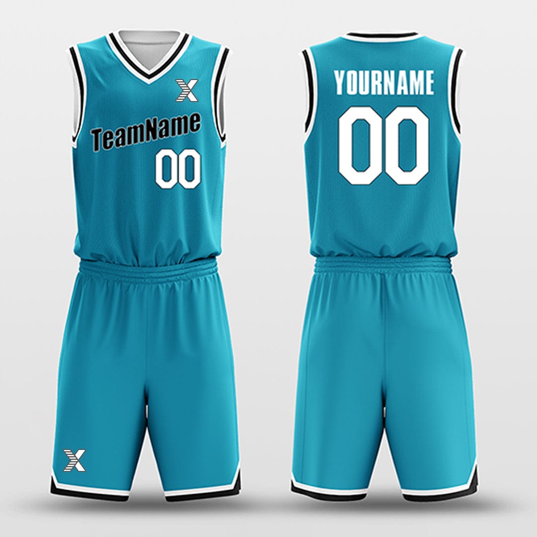 Cikers Sports Basketball Uniforms Blue Black - Custom Basketball Jersey Design for Team