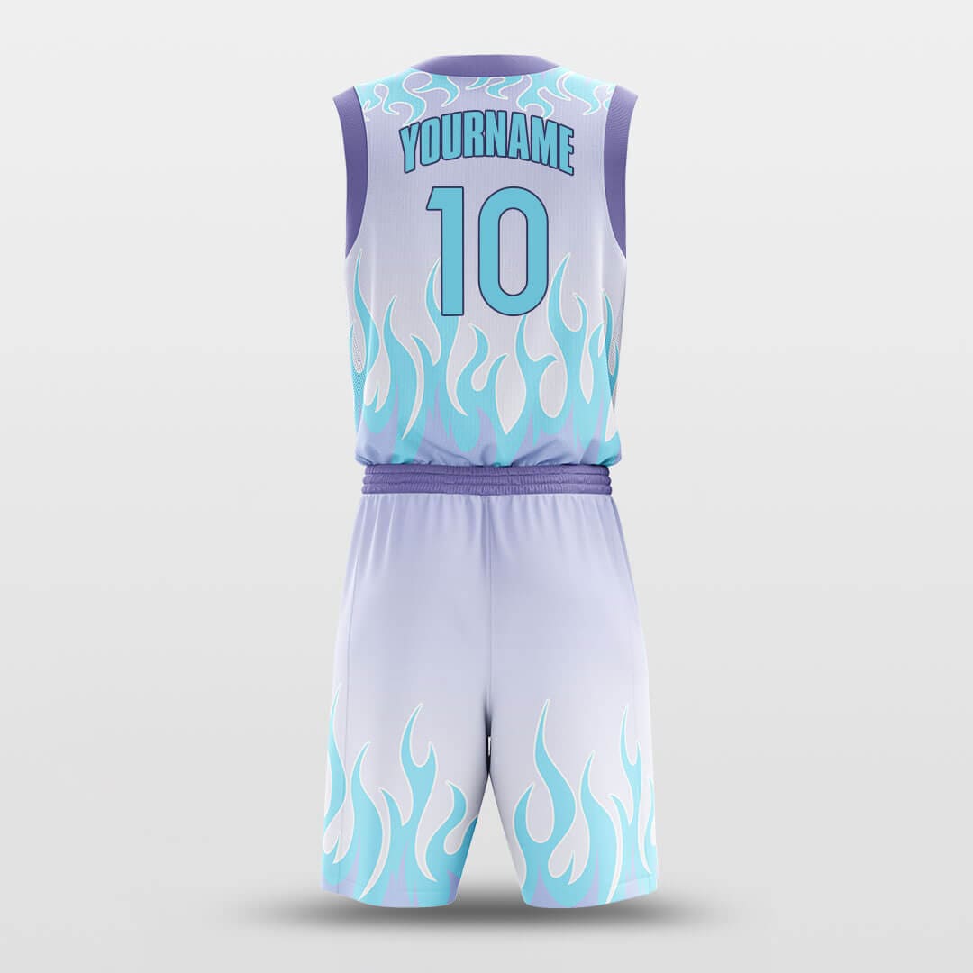 Cikers Sports Basketball Uniforms Blue Flame - Customized Basketball Jersey Set Design BK160109S