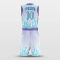 Cikers Sports Basketball Uniforms Blue Flame - Customized Basketball Jersey Set Design BK160109S