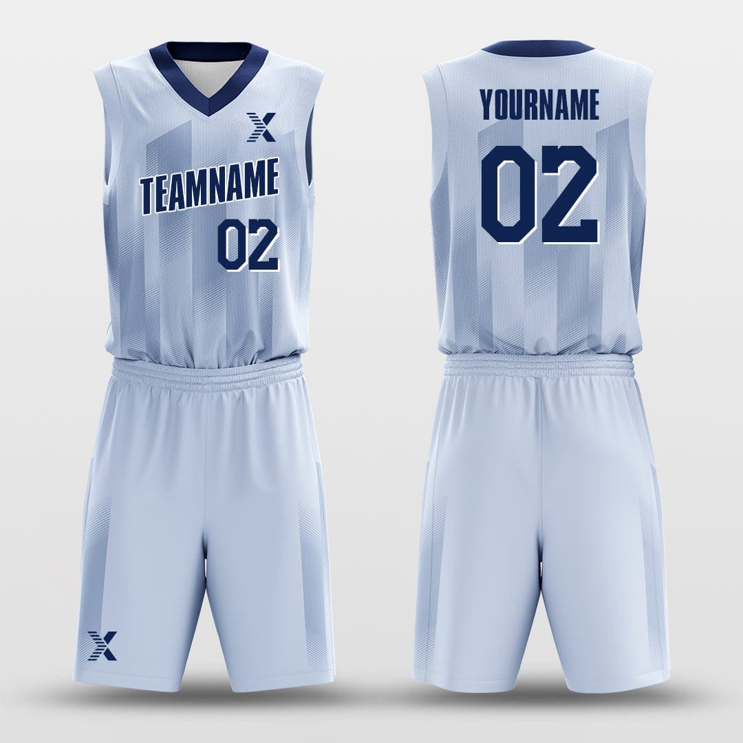 Cikers Sports Basketball Uniforms Blue Ladder - Customized Basketball Jersey Design Striped