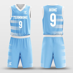 Cikers Sports Basketball Uniforms Blue Lake - Customized Basketball Jersey Design Striped