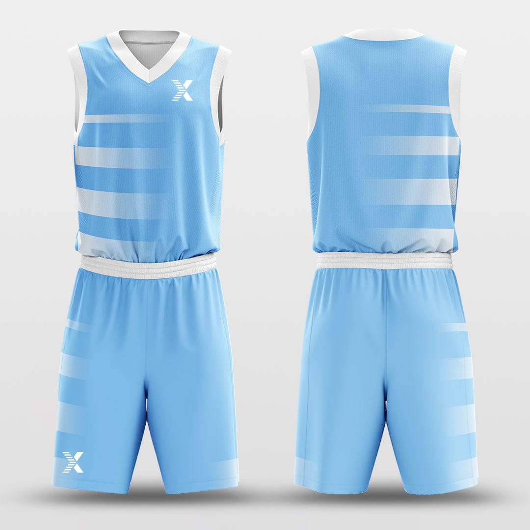 Cikers Sports Basketball Uniforms Blue Lake - Customized Basketball Jersey Design Striped