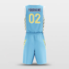 Cikers Sports Basketball Uniforms Blue Lightning - Customized Basketball Jersey Set Design