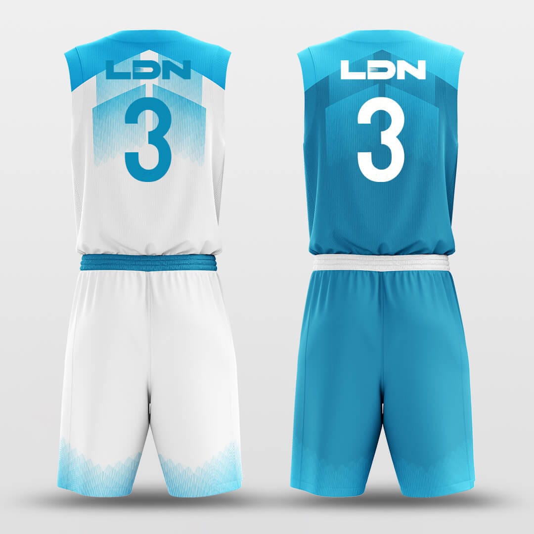 Cikers Sports Basketball Uniforms Blue Sky - Custom Reversible Sublimated Basketball Jersey Set