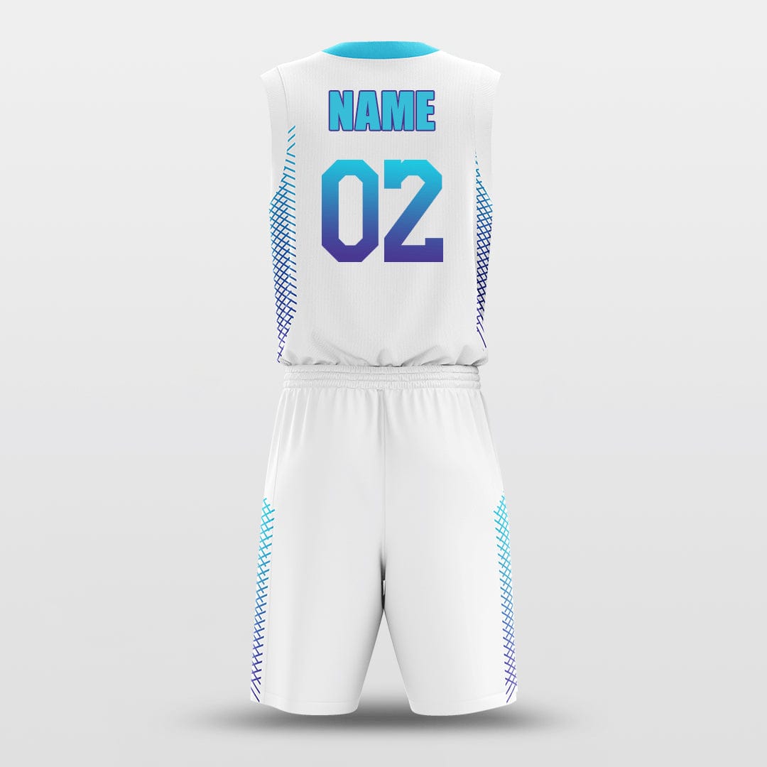 Cikers Sports Basketball Uniforms Braid White - Customized Basketball Jersey Set Design