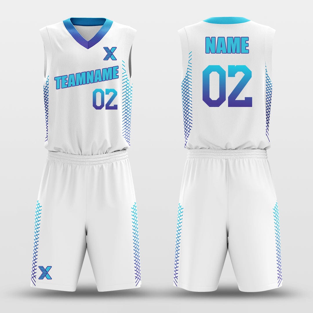 Cikers Sports Basketball Uniforms Braid White - Customized Basketball Jersey Set Design