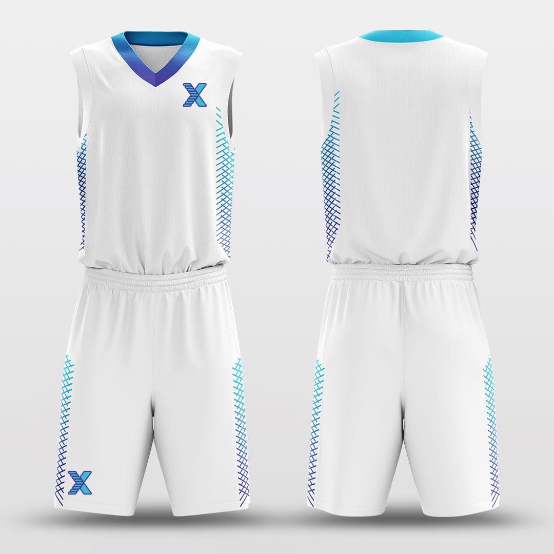Cikers Sports Basketball Uniforms Braid White - Customized Basketball Jersey Set Design